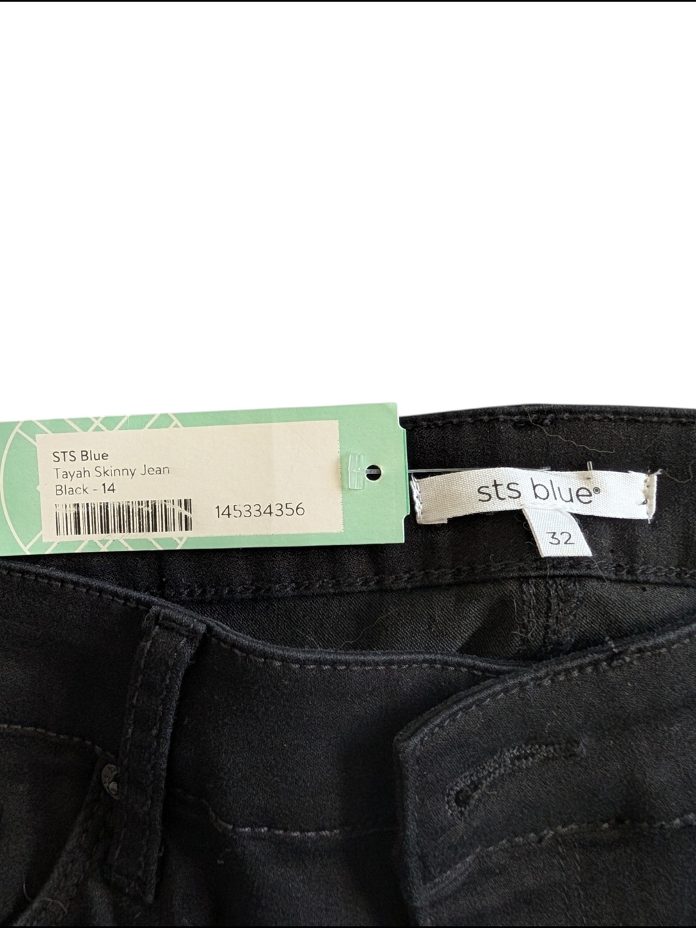 STS Blue Tayah Emma Mid Rise Black Skinny Jeans NWT Stitch Fix Size 14 / 32 - Picture 6 of 6